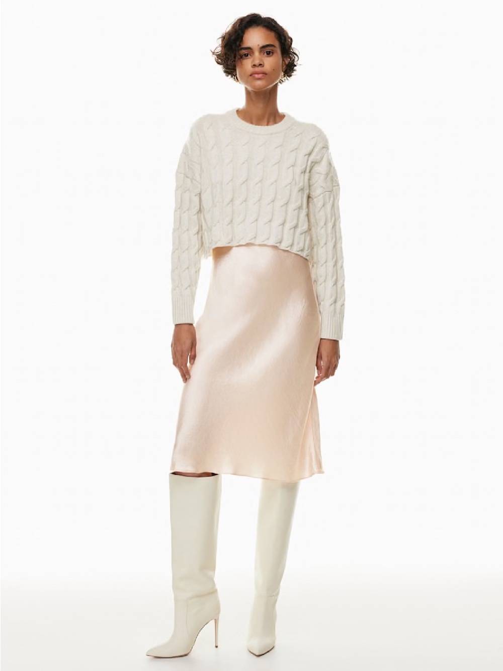 Aritzia Babaton Slip Satin Midi Skirt